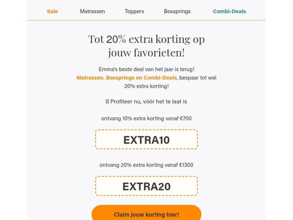 Tot 20% extra korting op alles!