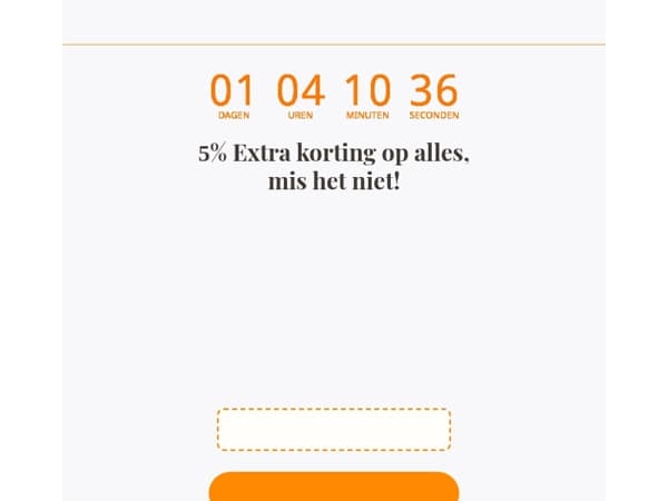 Laatste kans: 5% extra korting op alles!