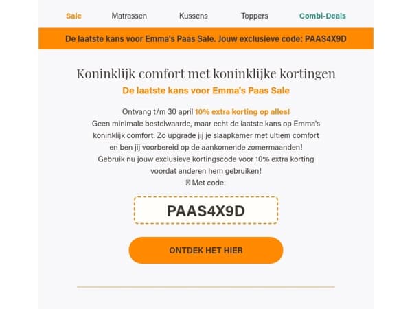 Laatste kans: Emma Paas Sale met 10% extra korting!