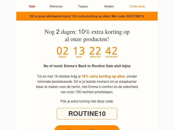 Nu of nooit: tot 60% + 10% extra korting op alles!