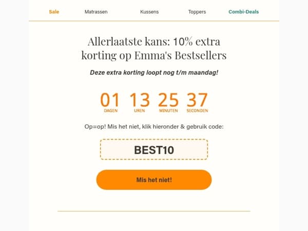 Laatste kans: -10% extra korting