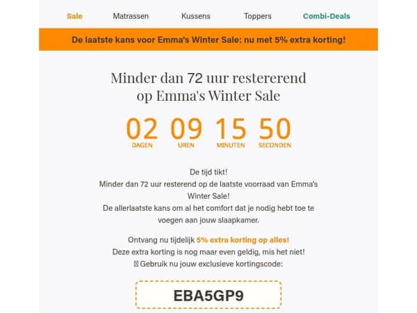 Onze Winter Sale eindigt, jouw extra korting ook!