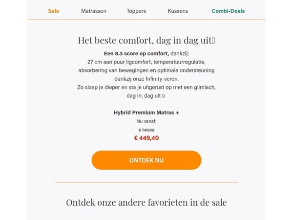 40% korting op het meest comfortabele matras van Nederland!