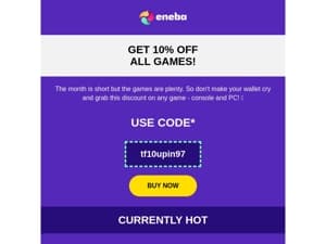 Get 10% off on any game! 🎉