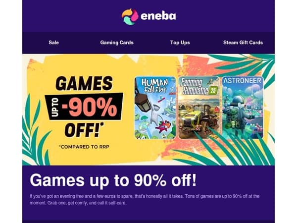 Games up to 90% off