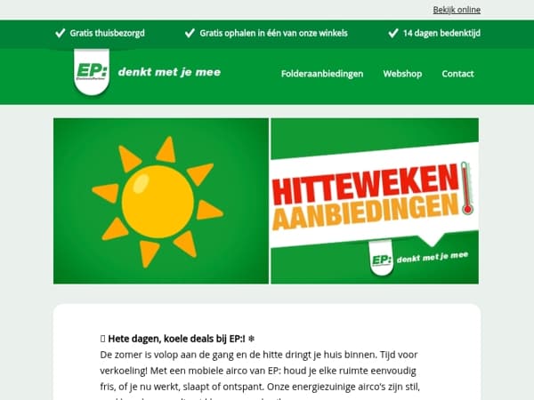 Hete dagen, koele deals bij EP:!