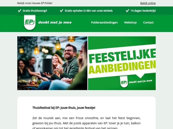 Thuisfestival bij EP: jouw thuis, jouw feestje!