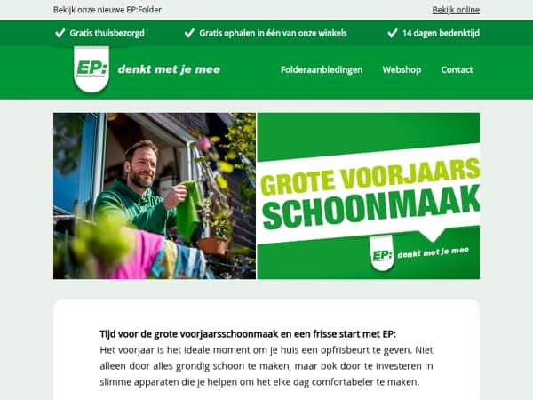 Start het voorjaar fris: Alles voor je voorjaarsschoonmaak bij EP!