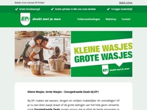 Doorgedraaide Deals voor je grote en kleine wasjes bij EP:!