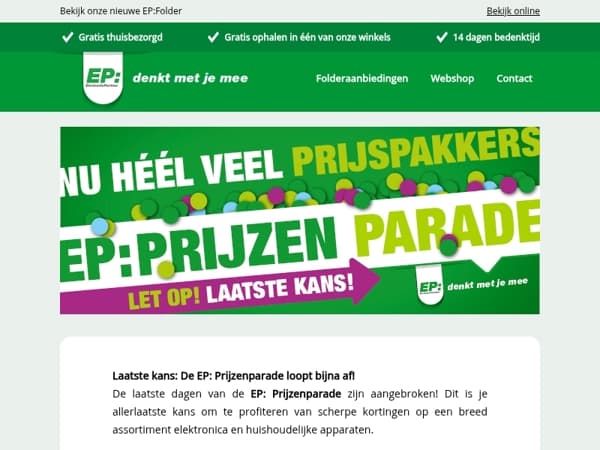 Laatste kans: EP: Prijzenparade eindigt bijna!