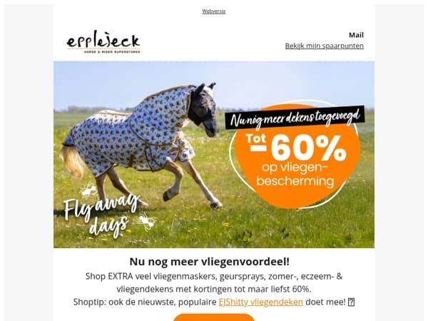 🐎🪰 Tot -60% op nóg meer vliegenbescherming