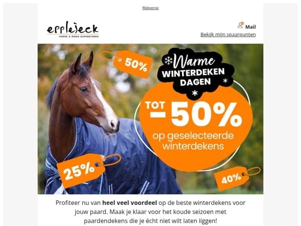 🐎❄️ Warme Winterdeken Dagen: tot -50 % op winterdekens!