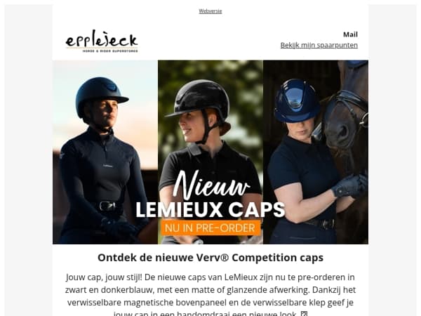 🐎 Pre-order nu: de nieuwe LeMieux caps!