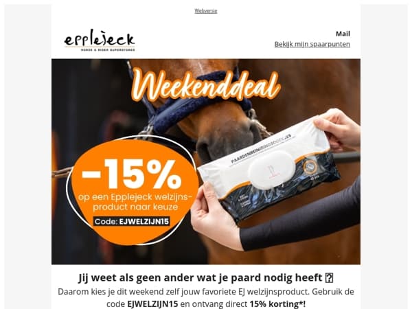 🐎 Weekenddeal! -15% op jouw EJ welzijnsfavoriet 🐎