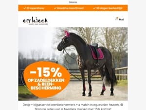 😍 Setjeslovers opgelet: 15% korting op zadeldekken & beenbeschermers