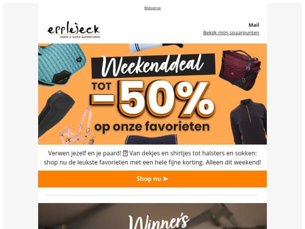 🐎 WEEKENDDEAL! Tot -50% op onze favorieten