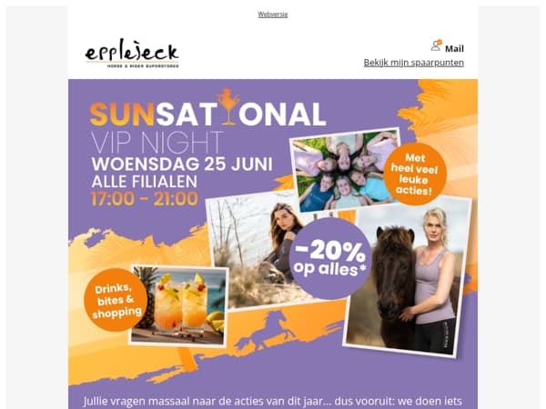 ☀️ Jullie vragen massaal naar de Sunsational acties van aanstaande woensdag...