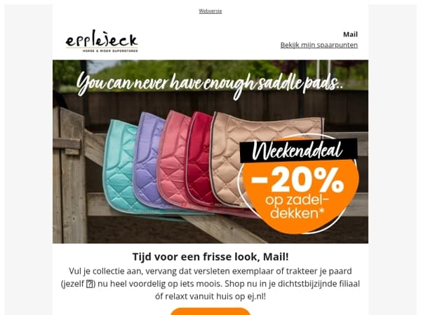 🐎😍 Weekenddeal: korting op zadeldekken!