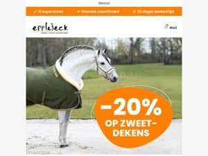 🐴 Speciaal voor jouw paard: 20% korting op zweetdekens!