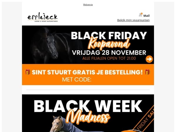 🐴🧡 Nieuwe items in de Black Week-sale