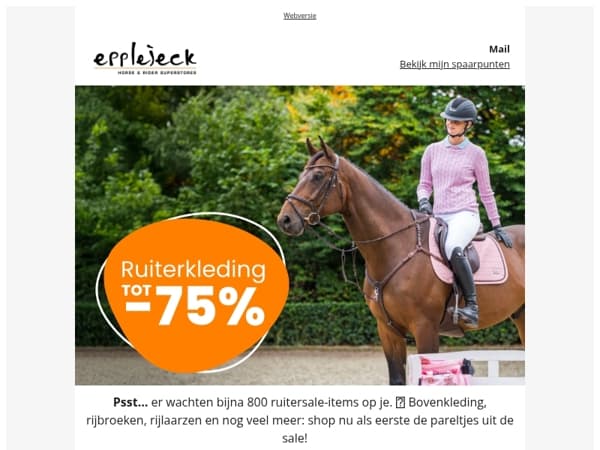 🛍️ Tot -75% op ruiterkleding