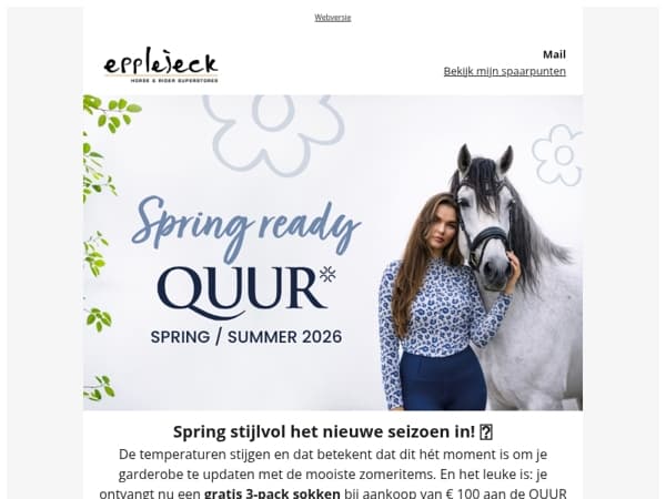 🐴🌸 Spring Ready: gratis 3-pack QUUR sokken*