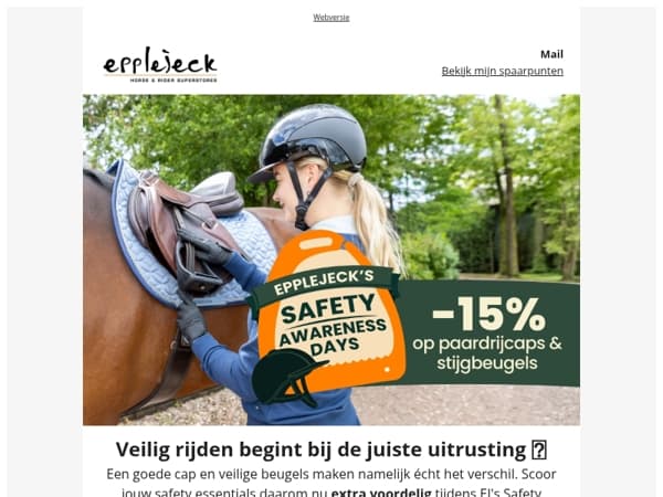 🐴 Tijdelijk: korting op caps en stijgbeugels