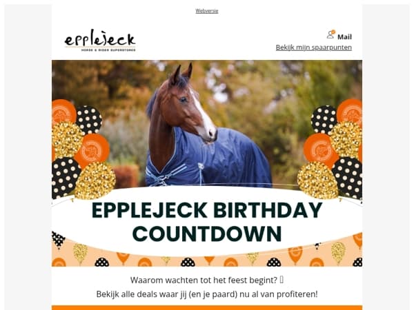 🧡🐎 Mail! Profiteer nu tijdens de Birthday Countdown