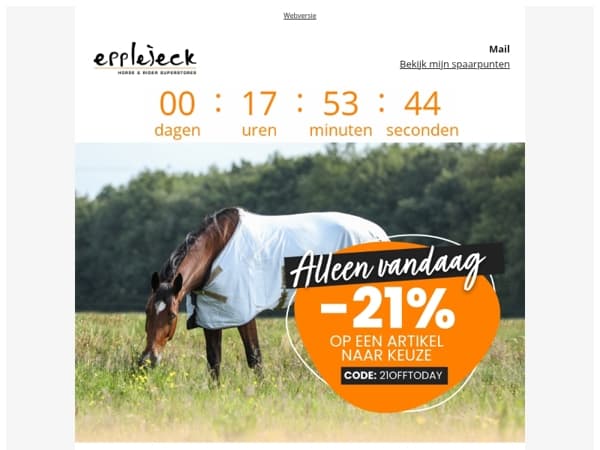 🐴 21% KEUZEKORTING op jouw favo item
