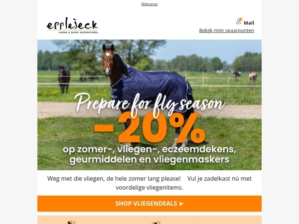 🐴🛒 Vliegvrije zomer voor je paard? Nú met 20% korting