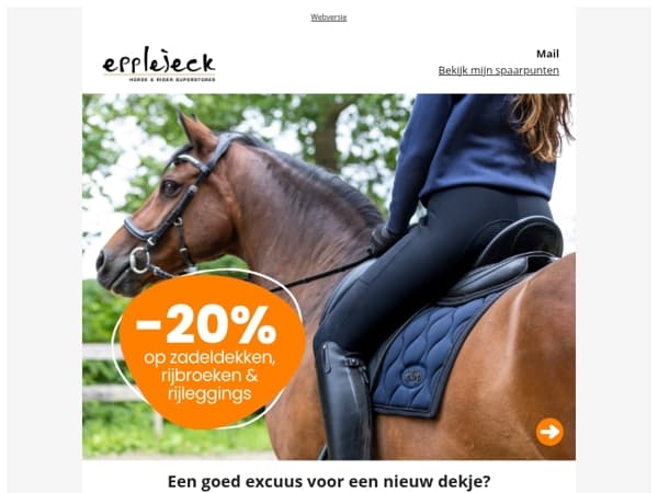 🐎 Nu: korting op zadeldekken, rijbroeken én rijleggings