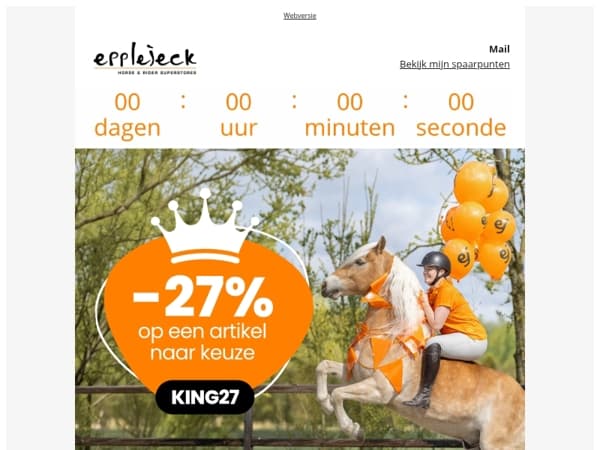 🧡 27% keuzekorting voor jou! 🧡