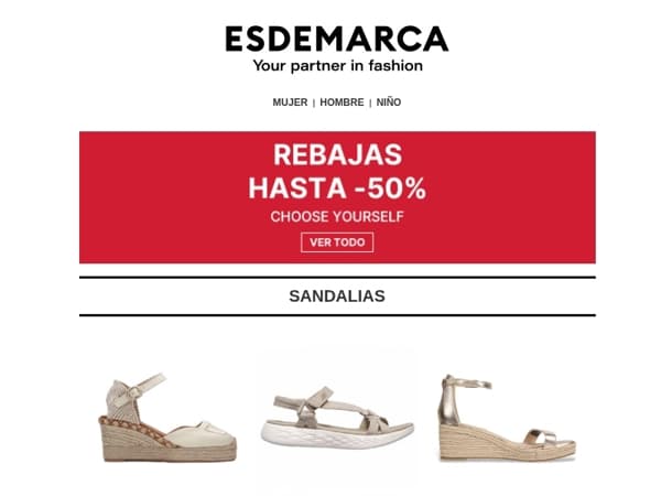 El calzado que buscas ahora en Rebajas 👠 Hasta -50% en tus marcas favoritas