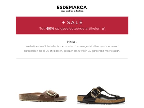 , een Sale-selectie met aandacht