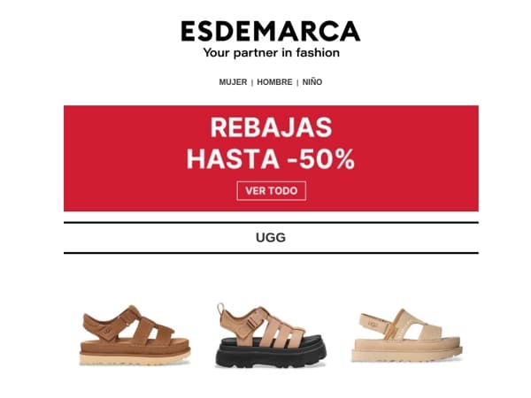 Tus sandalias favoritas con hasta con hasta -50% en Rebajas 👡