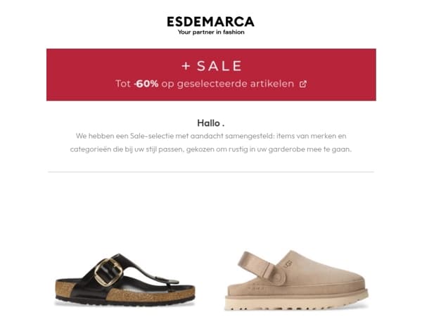 , een Sale-selectie met aandacht