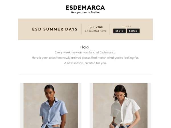 Just-arrived pieces: discover the new arrivals.