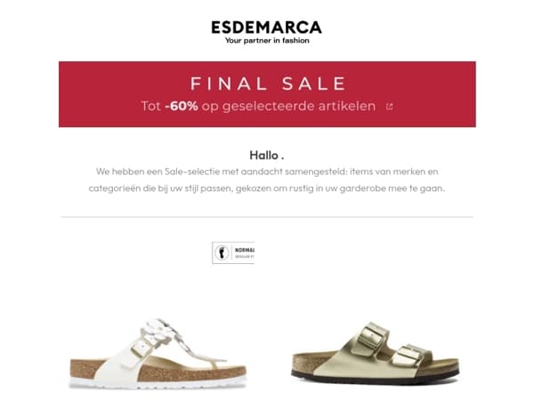 , een Sale-selectie met aandacht