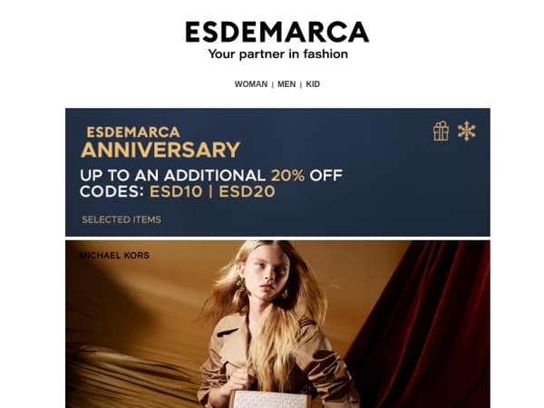 Esdemarca Anniversary: up to an extra -20% on your must-have brands
