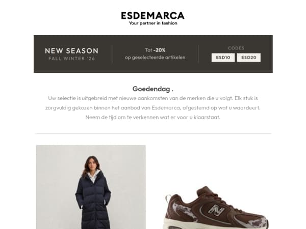 Nieuw in uw selectie bij Esdemarca