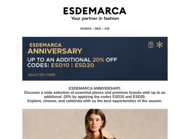 ESDEMARCA ANNIVERSARY: Join the celebration with up to an extra -20%