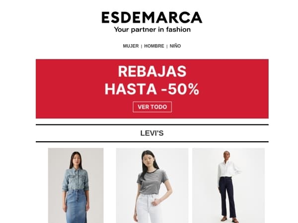 Rebajas en Levi's, Tommy Hilfiger y Birkenstock. Tus favoritos del verano 😍