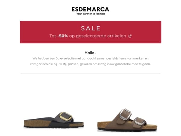 , een Sale-selectie met aandacht