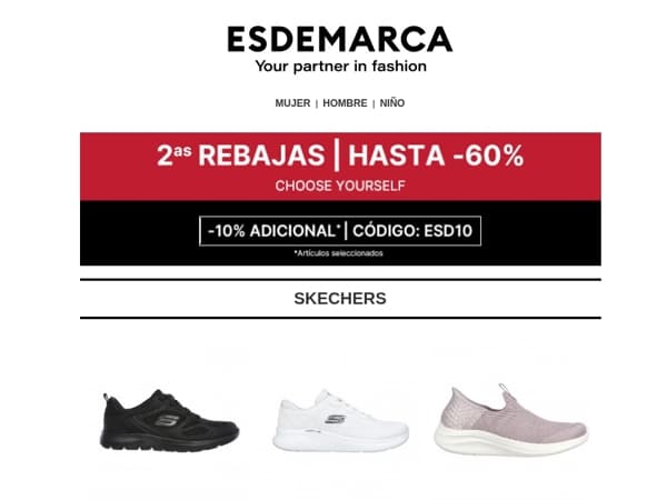 2as Rebajas en Sneakers: hasta -60% y -10% adicional 👟