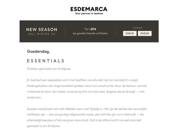Essentials: blijvende elegantie