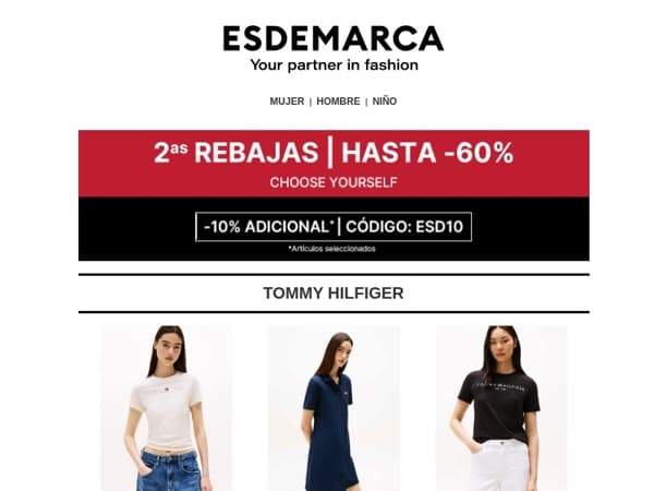 Lo mejor de Tommy Hilfiger, Levi’s y Tous… con hasta -60% en 2as Rebajas