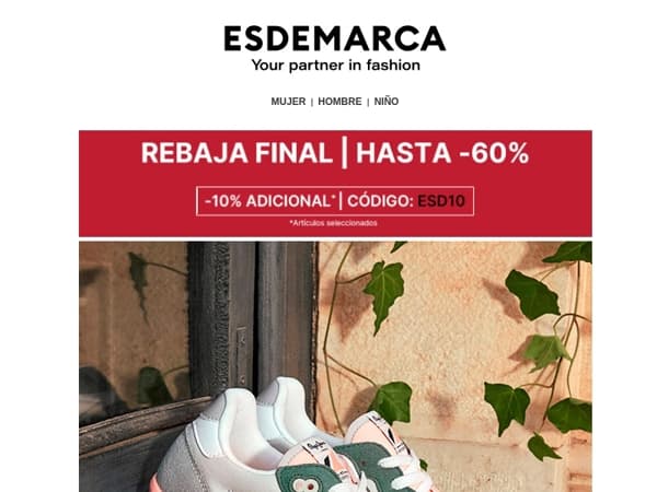 Sneakers, sandalias y más: hasta -60% en Rebaja Final 🔥