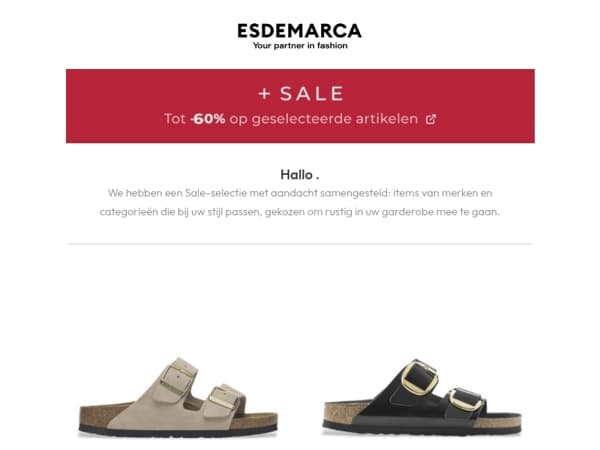 , een Sale-selectie met aandacht