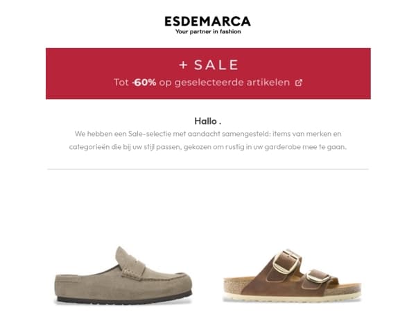 , een Sale-selectie met aandacht