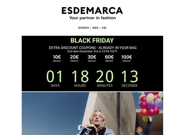 Last hours of Black Friday. Your coupons with up to 100€ extra discount are active only until 23:59 (CET)